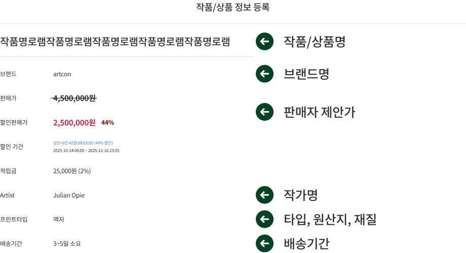작품/상품 정보 등록